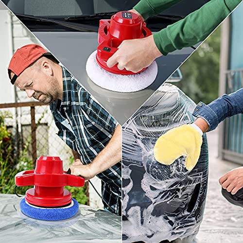 Buffer Polisher, Meterk 10-inch Random Orbital Car Polisher, 3200RPM Two-handle Buffer Waxer With Polishing Waxing Pads And Gloves, Ideal For Car Sanding, Polishing, Waxing, Sealing Glaze - Thumbnail 7