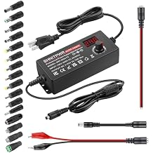SHNITPWR 72W Adjustable Universal Power Supply Variable DC 3.5V-24V 3A AC/DC Adapter with LED Display,16 Tips,Polarity Converter,Alligator Clips,DC Pigtail Power Cable, for LED Strip,Camera,CCTV,Radio
