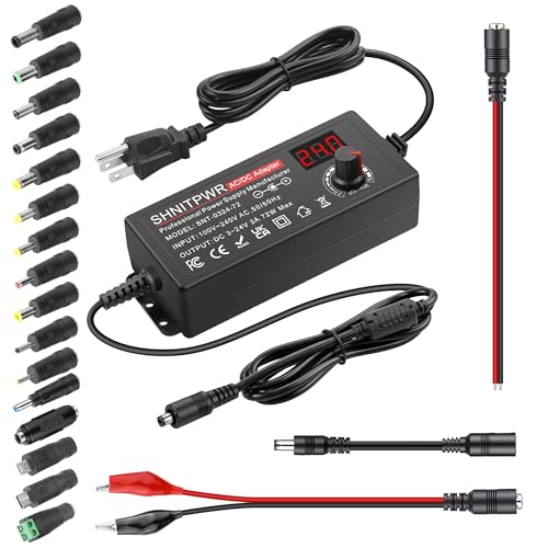 SHNITPWR 72W Adjustable Universal Power Supply DC 3.5V-24V 3A AC/DC Adapter