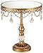 Dahlia Studios Antique Gold and Crystal Mirror Top 12x10 Round Cake Stand
