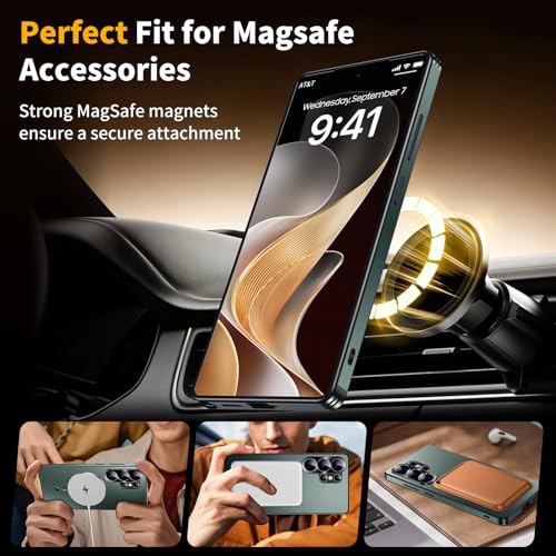 Image of for Samsung Galaxy S26 Ultra Case,Slim Design Compatible with MagSafe,Strong Magnetic Shockproof Military-Grade Protection for Screen & Camera Cover Case for Samsung S26 Ultra,Green
