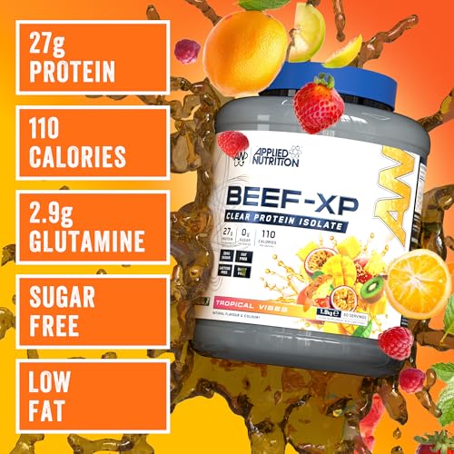 Applied Nutrition Clear Hydrolysed Beef Protein Isolate Powder, Fruit Juice Style, Dairy Free, Lactose Free, Zero Sugar, Low Fat, 1.8kg - 60 Servings (Tropical Vibes) - Image 4