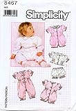 Simplicity 8467 Babies Short and Long Romper, Top and Panties with Smocking Vintage Sewing Pattern, Check Listings for Size