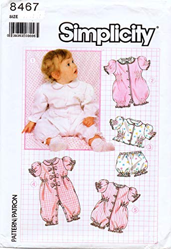 Simplicity 8467 Babies Short and Long Romper, Top and Panties with Smocking Vintage Sewing Pattern, Check Listings for Size