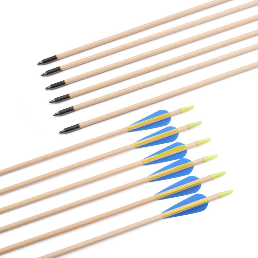 Lot de 12 flèches en bois incurvées - 28 30 32 pouces