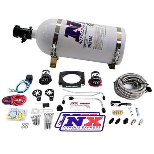 Nitrous Express LS Single Entry 90mm Plate Hardline System (50-400Hp) W/ 15# Bottle