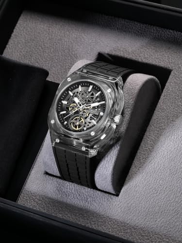 Image of French Connection | Skeleton Dial | Transparent Acrylic Case | Silicone Strap | Quartz Watch for Men - FCG01