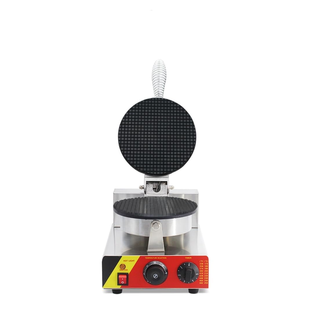 Máquina Comercial para Conos de Helado, Gofrera Eléctrica Profesional Antiadherente de Sobremesa para Heladerías y Restaurantes