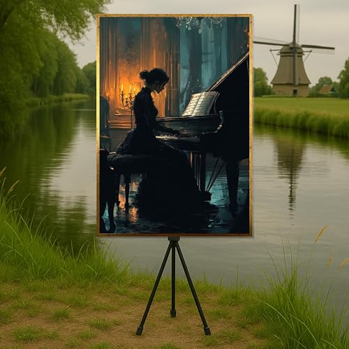 Toile de pianiste 40x60 cm avec cadre intérieur pour décoration murale