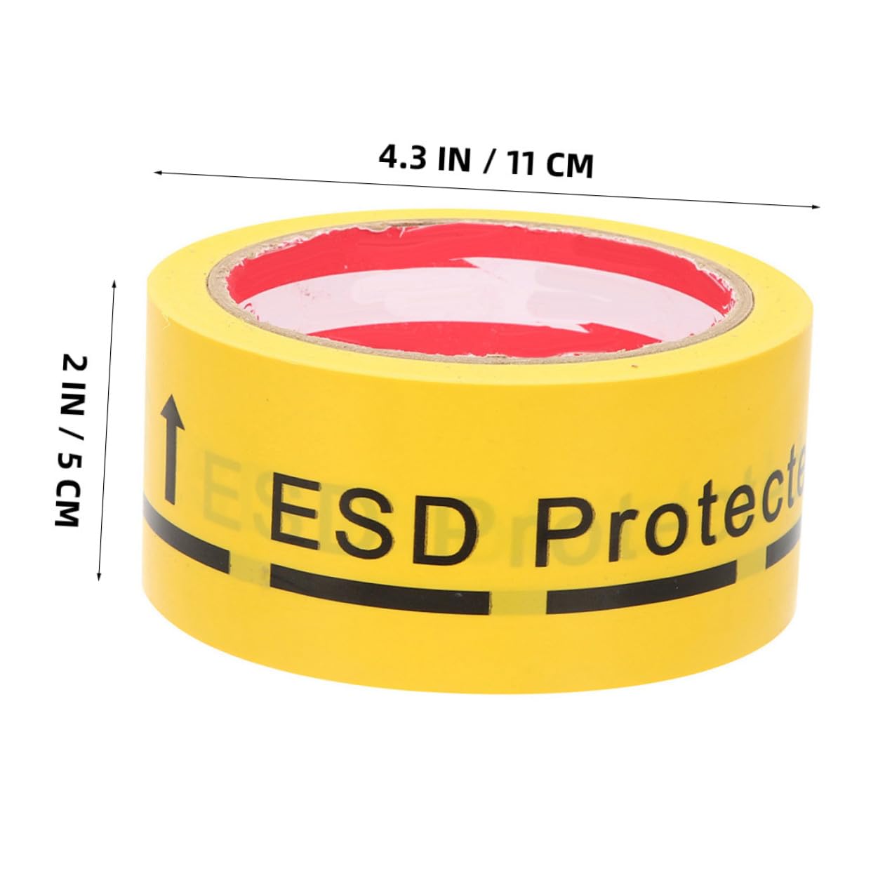 Amosfun 4 Rollen Antistatisches Warnband PVC Sicherheitsklebeband für Esd Bereiche Selbstklebend Wetterfest Hohe Sichtbarkeit Warnmarkierung für Innen und Außenbereiche