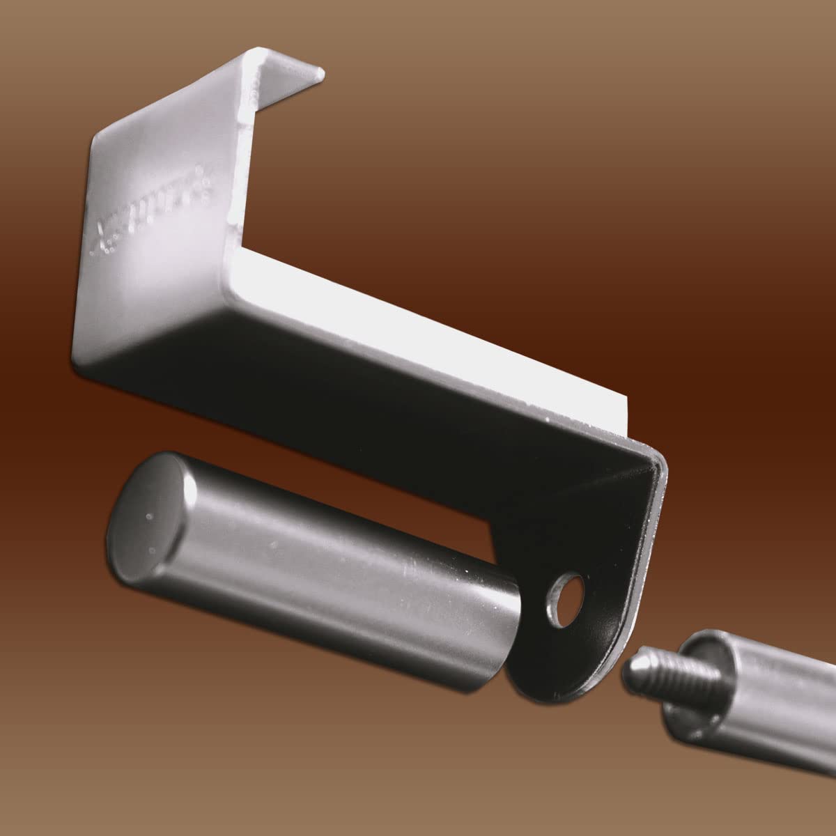 Spannstange Gardinenstange Nenette edelstahlfarben Spannfix-Stange ausziehbar mit Endstück Zylinder Durchmesser 9 mm, Länge 90-130 cm