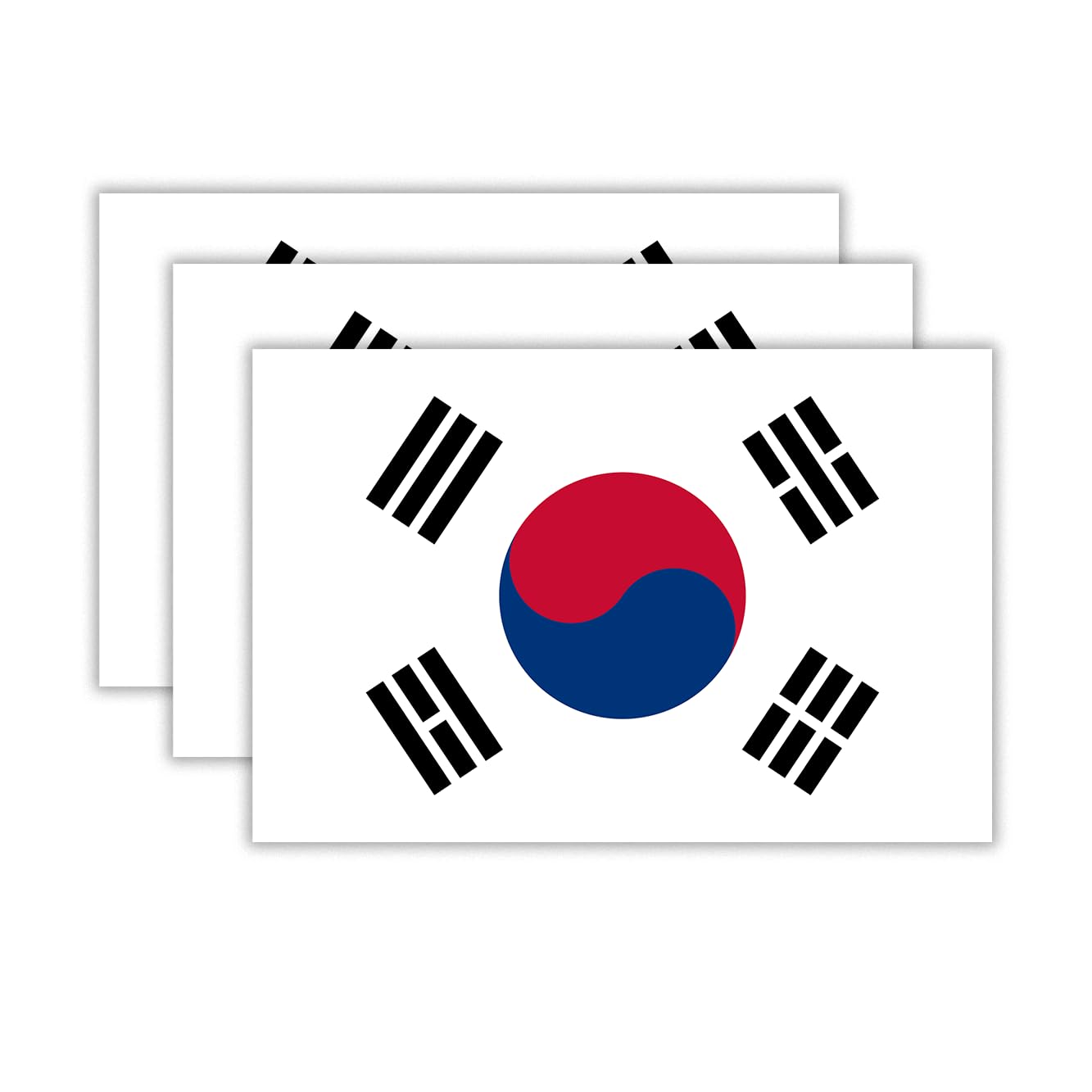 (3PCS) South Korea Flag stickers, Countries Flag Stickers - Waterproof Vinyl Decals For Laptops, Tumblers, Water Bottles, Books, Scrapbooks, Size 3 x