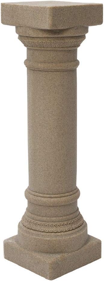 Emsco GroupGreek Column Statue – Natural Sandstone Appearance – Made Of Resin – Lightweight – 32” Height