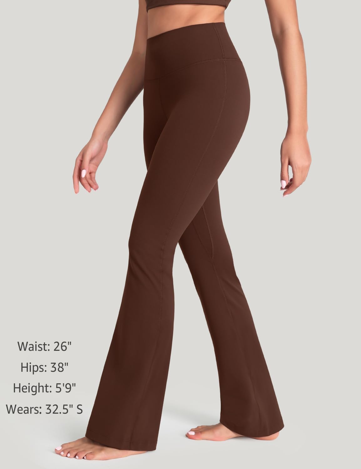 HeyNuts Harmony Flare Leggings 29"/30.5"/32.5"/34.5", High Waisted Tummy Control Wide Leg Bootcut Yoga Pants Lounge Soft - Image 3