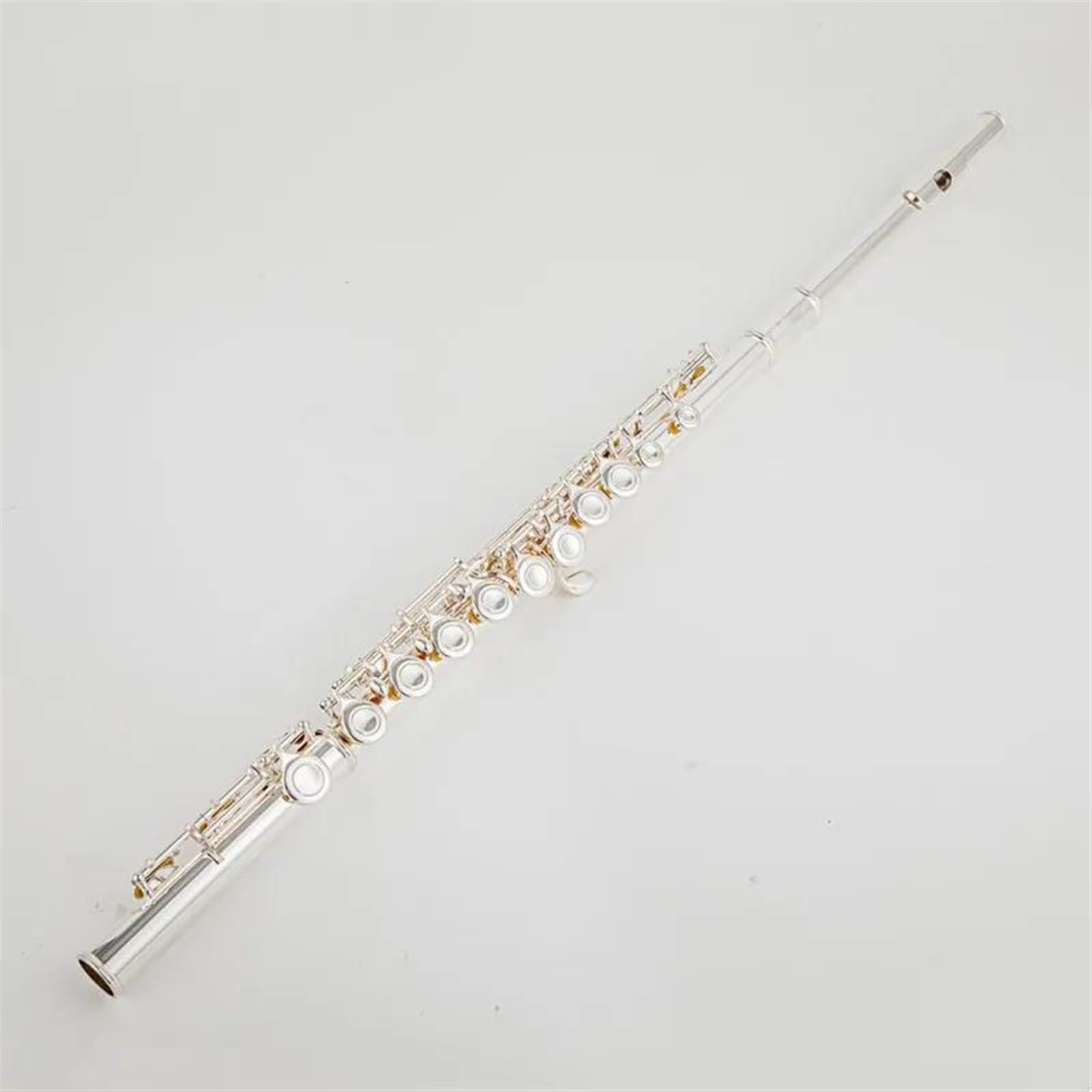 Flauto Traverso Flauto Placcato Argento 16 Chiavi Flauto Foro Aperto E-Mech Strumento Musicale