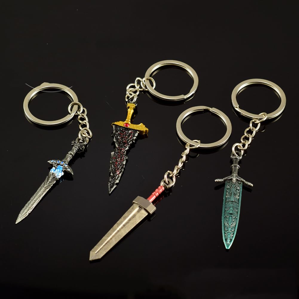 Espada en Miniatura, Mini Llavero de 4 Espadas Black Blade Elden Maliketh, 2