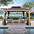 Kozyard Apollo 10’x12’ Hardtop Gazebo, Wooden Coated Aluminum Frame Canopy with Galvanized Steel Double Roof, Outdoor Permanent Metal Pavilion with Netting for Patio, Deck and Lawn (10ft x 12ft)
