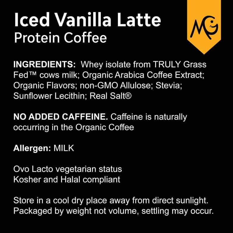 MariGold High Protein Coffee - Iced Vanilla Latte, 20g Grass-Fed Whey Protein Isolate, Energy & Workout Boost, 2 Shots Organic Espresso, Non-GMO, 1 Net Carb, 1 Lb Bag, 15 Servings - Image 7