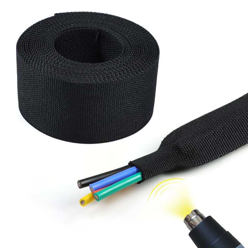 Spirale Cavi elettrici,Guaina Cavi Manicotto for cavo intrecciato termorestringente 20-100mm Isolamento Ritardante antifiamma Avvolgicavo Protezione guaina PET Auto Line Organizer(Orange,INNER DIAMETE