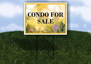 Condo For Sale Spring Flowers Yellow Field Double Sided 18x24 in. Yard Road Sign