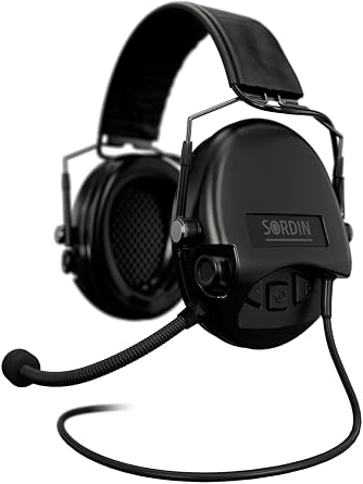 Sordin MIL CC Slim Ear Muffs - Military Ear Defenders w/Leather Headband - Tactical Earmuffs