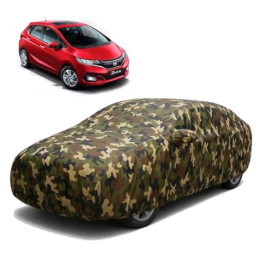 Image of Sulfar 100% Waterproof Car Body Cover for Honda Jazz - Triple-Stitched Dustproof UV, Heat & Rain Protection with Mirror Pockets, Full-Bottom Elastic & Free Storage Bag - All-Weather Indoor Outdoor (Ar