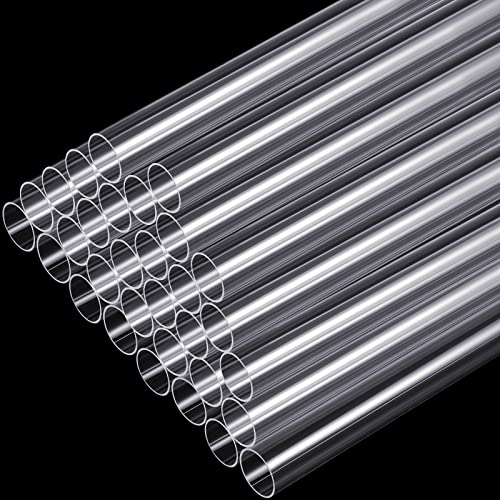 Taiyin 30 Pcs Acrylic Tube Rigid Pipe Wall Thickness Round Cylinder Clear Pipe Plastic Hard DIY...