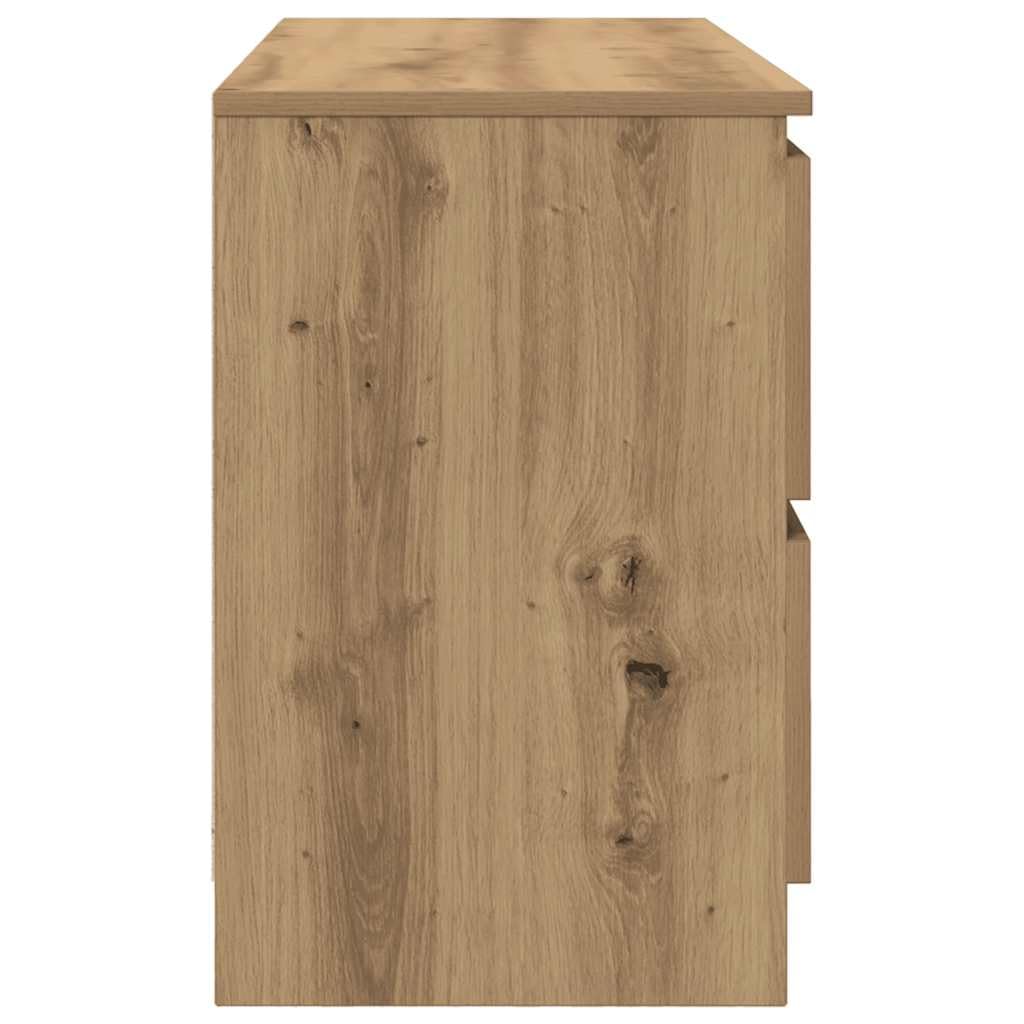 Mobile TV in rovere Artisan, 100 x 35 x 54 cm, con 2 cassetti, spazio portaoggetti, adatto per soggiorno, camera da letto, home theater, multimediale, angolo gaming