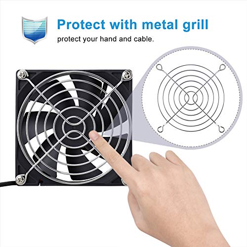 Ventilador USB de 92mm Wathai de 5V para refrigeración de PC y router 6