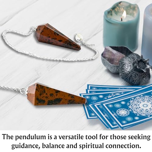 Image of Mahogany Obsidian Pendulum Dowsing Tool - Natural Crystal Pendulum for Spiritual Guidance - Premium Dowser Pendulum for Accurate Divination and Energy Healing - Perfect for Energy Healing and Chakra Balancing - Handcrafted with Precision and Elegance