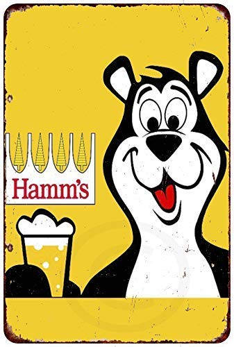 Isaric Tin Sign Custom Kraze Hamm's Beer Bear Vintage Breweriana Ad Vintage Reproduction Metal Sign 8 x 12