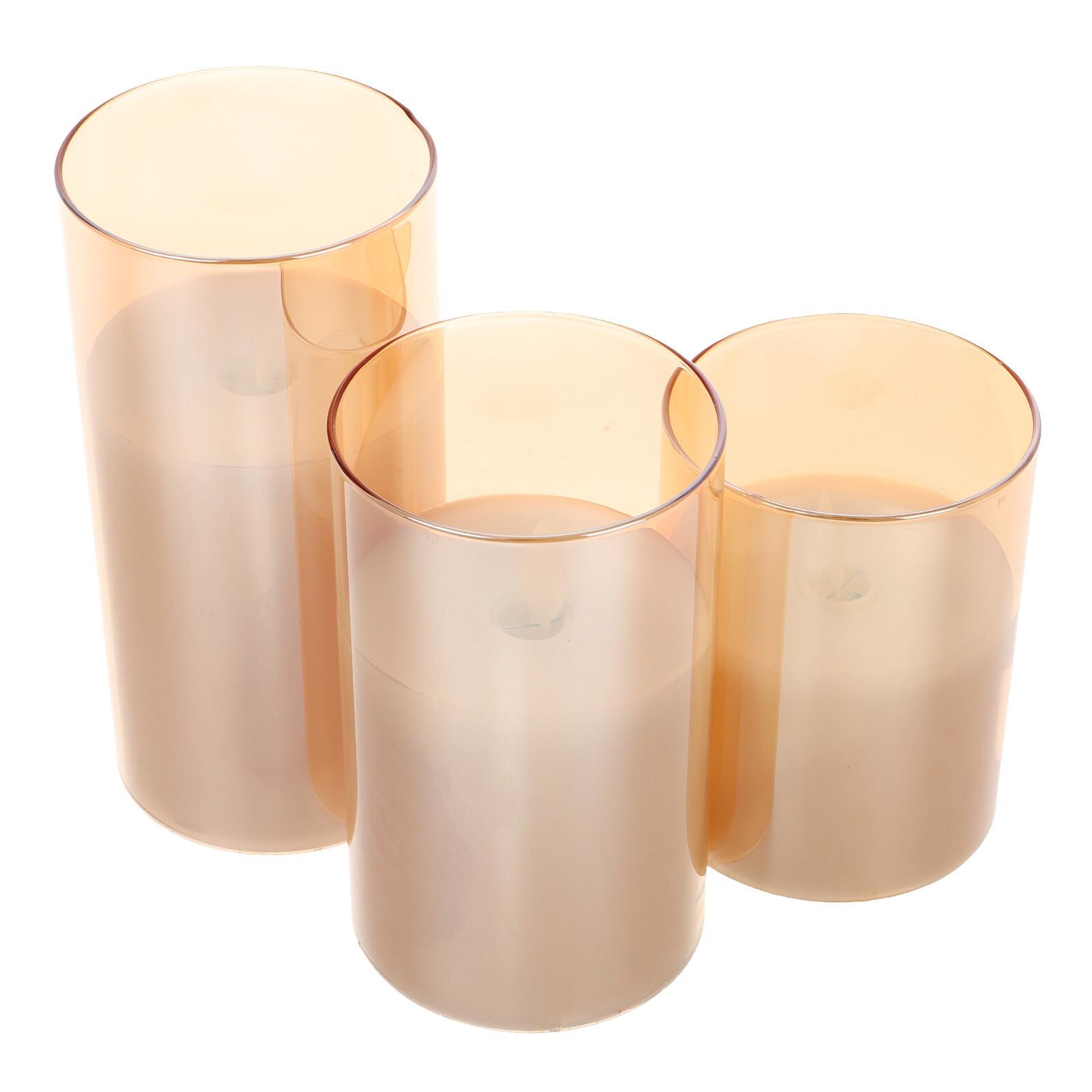 Bougies LED sans flamme en verre ambré haut de gamme pour centre de table de luxe