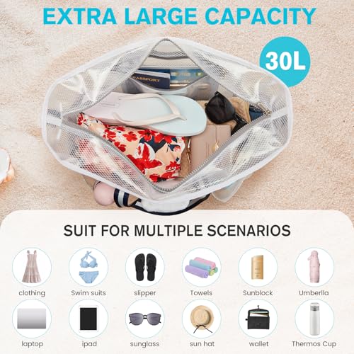 Bolso de playa y viaje multifuncional blanco