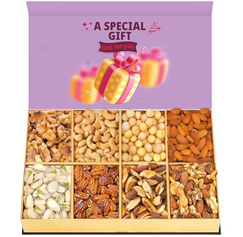 Luxurious Treats Nuts Gift Basket Assorted Nuts Gourmet Collection Healthy Food Box Mixed Cravings Platter Tray Sampler Assortment Mix Gifts for Him Her