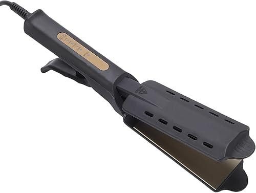 ZJchao Plancha plana extra ancha para alisar y rizar el cabello, herramienta de peinado de calentamiento rápido con 4 ajustes de temperatura para