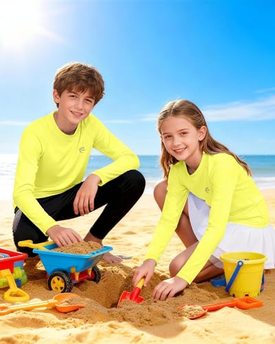 Image of Boys UPF 50+ Swim Shirt Long Sleeve, 1 or 2 Pack Rash Guard Tops