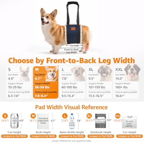 Image of LOOBANI Portable Dog Sling for Medium Dogs Hind Leg Support Weak Rear Legs