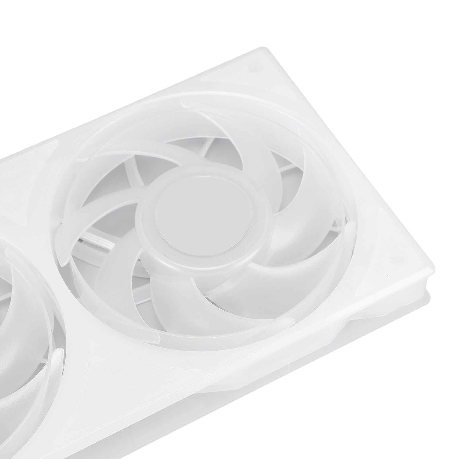Pongnas Wentylator Obudowy 360 Mm 3 Cale RGB do Komputera PC, Cichy 4-pinowy Wentylator PWM 2200 Obr./min z 7 łopatkami, Ulepszone Rozwiązanie Chłodzące (WHITE)