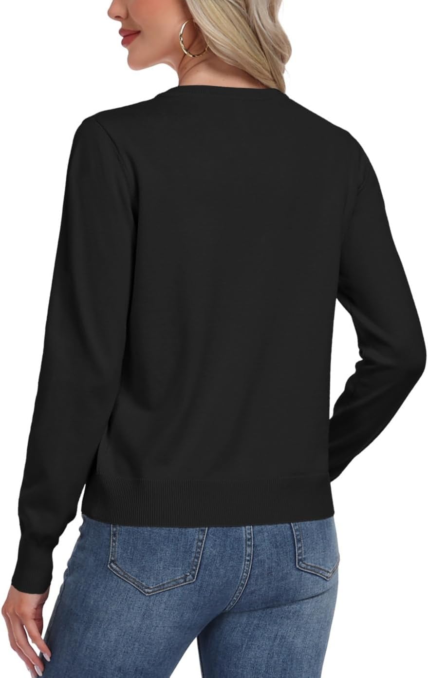 GRECERELLE Women's Cardigan Sweater Lightweight Casual Long Sleeve Crew Neck Button Down Knit Cardigans, S-2XL - Image 6