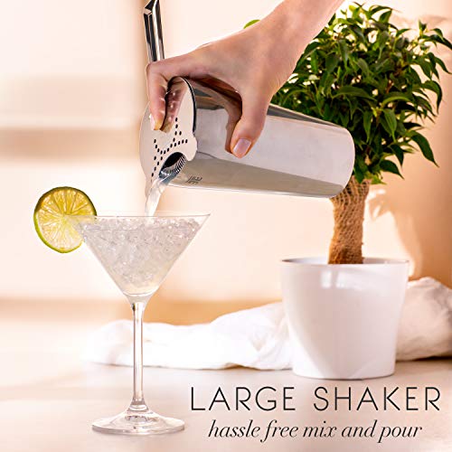 Twice Element Cocktail Shaker Set - Boston Style Shaker Kit With: Elegant Gift Box, Storage Pouch, Recipe Book And All Essential Drink Accessories | Great Gift For Him #TOP5
