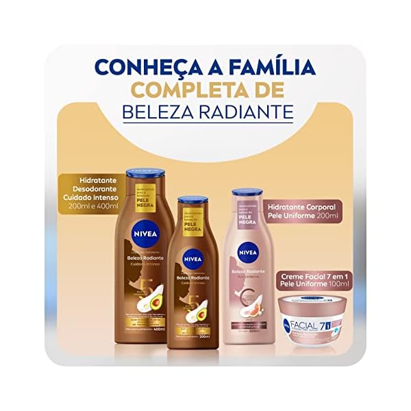 NIVEA Hidratante Desodorante Beleza Radiante Cuidado Intenso 400ml - Imagem 8