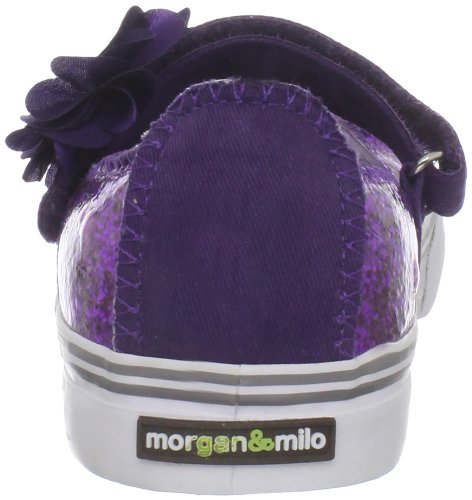 Morgan & Milo Kid's Sparkle Floral Mary Jane Sneaker (Infant/Toddler/Little Kid), Deep Purple, 8.5 M US Toddler3