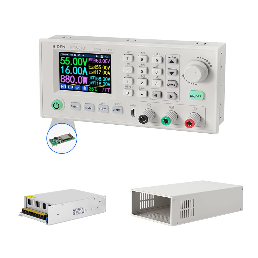 RDRD6018W 60V 18A DC DC Step Down Power Supply Whole Set with 1200W 68V switching power supply but not assembled (RD6018W+S800 case+1200W PSU)