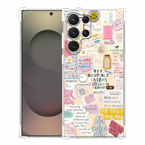 Case for Samsung Galaxy S25 Ultra with Christian Design,Jesus Bible Verse Christian Quotes Collage,Soft TPU Bumper Phone Cover for Galaxy S25 Ultra,#6