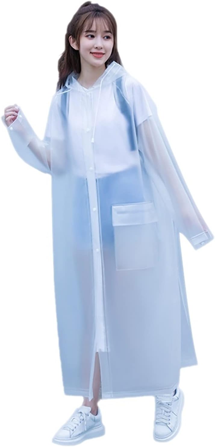 Portable EVA Ponchos Bulk, Rain Ponchos for Adults Reusable, Lightweight Bicycle Mens Raincoat for Outdoor Activities, Womens Rain Coat with Hood and Large Pocket Waterproof