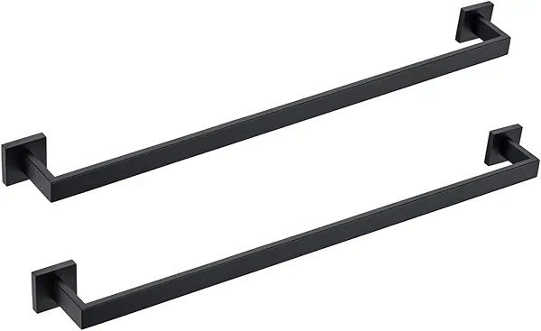 BANOLUX Towel Rack, 32-Inch Single Towel Bars for Bathroom, Towel Racks for Bathroom Wall Mounted SUS304 Stainless Steel Hand Towel Holder Heavy Duty, Matte Black Towel Bar 2 Pack, A7-TB-MB-32IN-2PACK