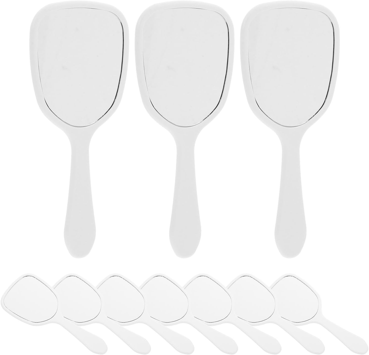 Baluue 16pcs White Handheld Makeup Mirrors Compact Travel Cosmetic Mirrors for Women and Portable Small Pocket