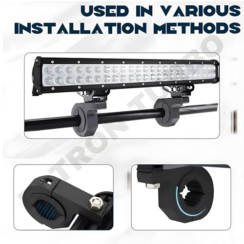 Image of ELTRON TURBO Heavy Duty Fog Lamp Clamp Aluminum Metal Waterproof Clamp Adjustable For Bikes And Cars Fog Light Compatible Sp 125 (Pack Of 2)