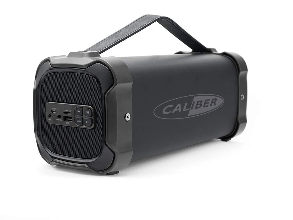 Caliber Głośnik Bluetooth – bezprzewodowe pudełko – AUX, USB i SD – wiele możliwości podłączenia – wygodny uchwyt – czarny – 6 godzin pracy baterii