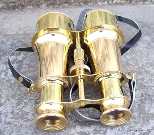 Binoculares náuticos de latón 6 pulgadas con cinturón de cuero miniatura 3